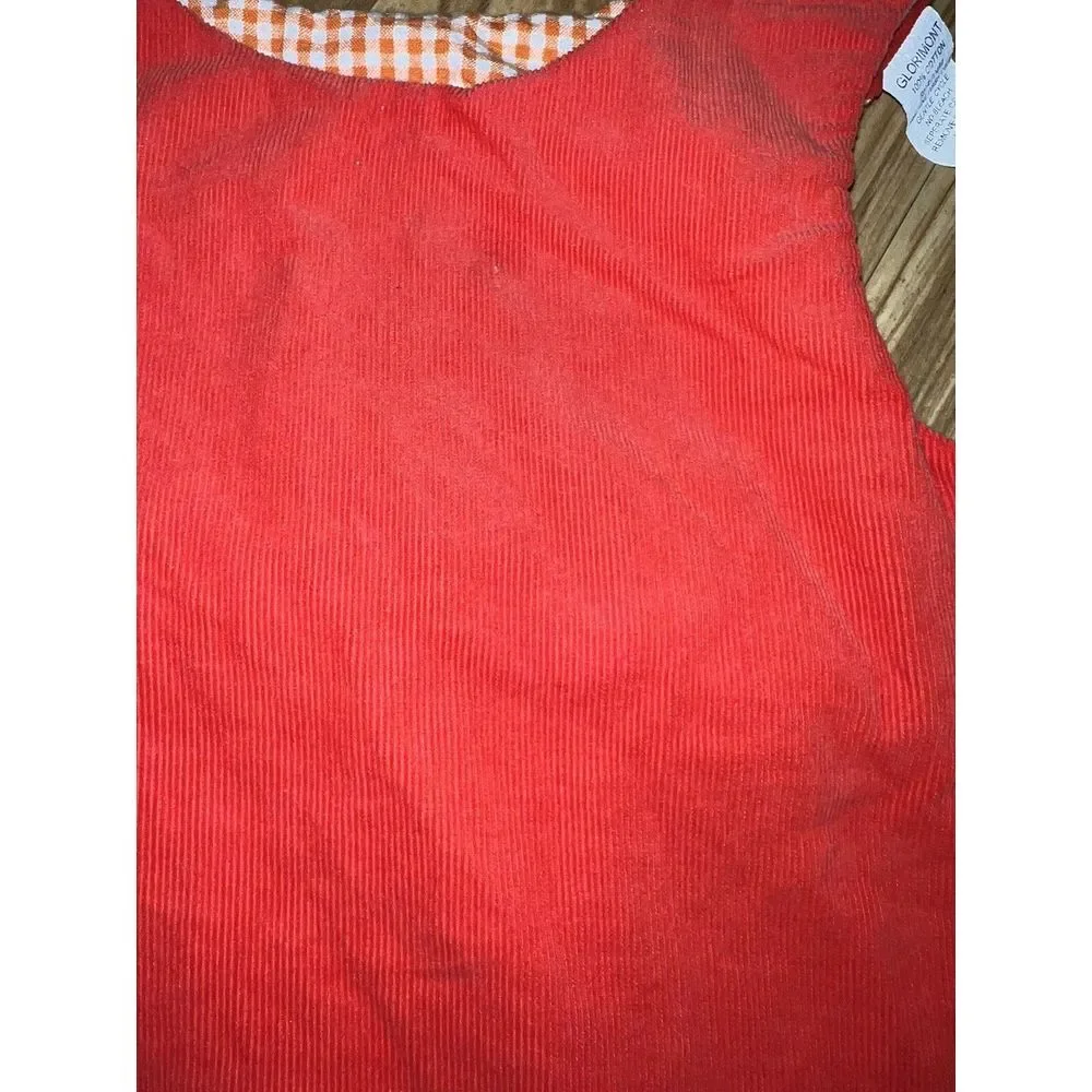 Vintage Glorimont Halloween Toddler Girls Corduroy‎  Dress Size 4 Black Cat